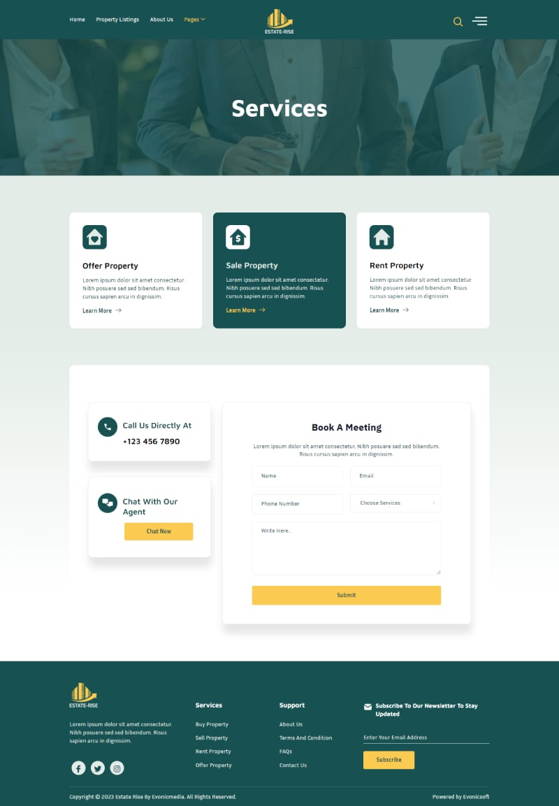 Estate Rise Real Estate Elementor Template Kit, WP Template Kits ft